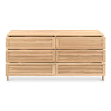 Teeda Natural Wood 6 Drawer Dresser Dressers LOOMLAN By Moe's Home