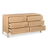 Teeda Natural Wood 6 Drawer Dresser Dressers LOOMLAN By Moe's Home