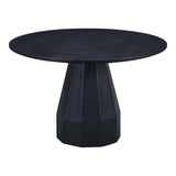 Templo Concrete and Steel Black Outdoor Round Dining Table Outdoor Dining Tables LOOMLAN By Moe's Home