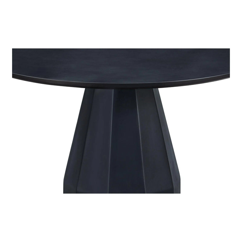 Templo Concrete and Steel Black Outdoor Round Dining Table Outdoor Dining Tables LOOMLAN By Moe's Home