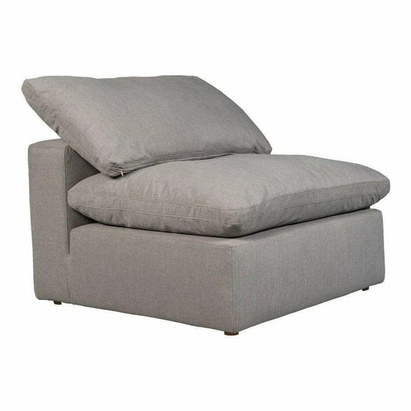 Terra Condo Grey Stain Resistant Performance Modular Slipper Chair Modular Components LOOMLAN By Moe's Home