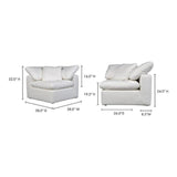 Terra Condo White Stain Resistant Performance Modular Corner Chair Modular Components LOOMLAN By Moe's Home