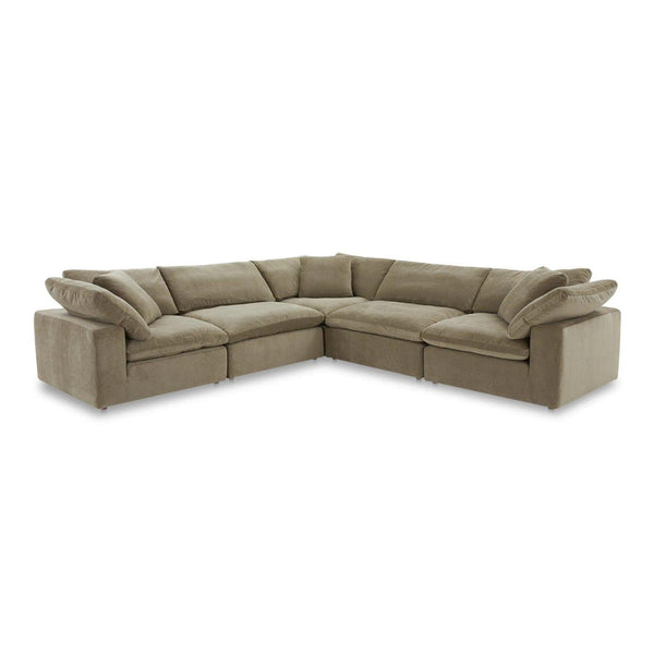 Terra L-Shaped Polyester Upholstered Modular Sectional Modular Sofas LOOMLAN By Moe's Home