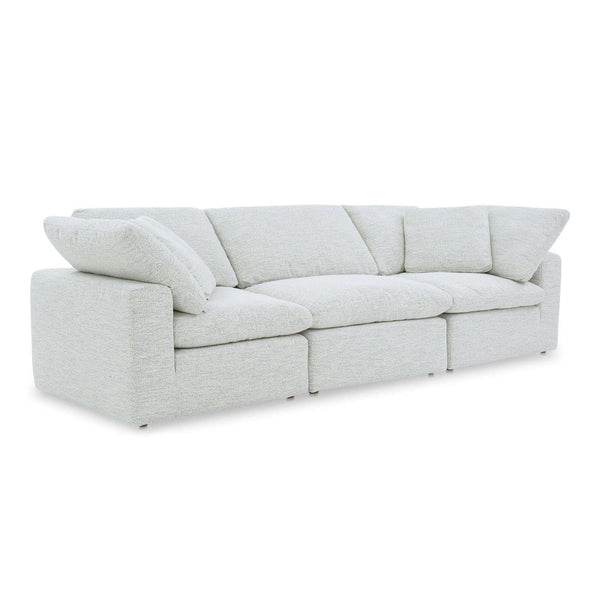 Terra Polyester Fabric and Wood Off-White Modular Sofa Modular Sofas LOOMLAN By Moe's Home