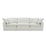 Terra Polyester Fabric and Wood Off-White Modular Sofa Modular Sofas LOOMLAN By Moe's Home