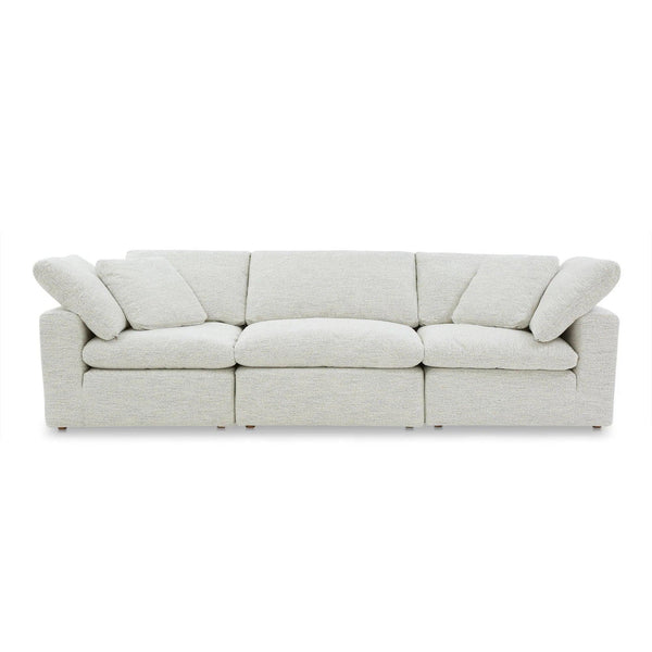 Terra Polyester Fabric and Wood Off-White Modular Sofa Modular Sofas LOOMLAN By Moe's Home