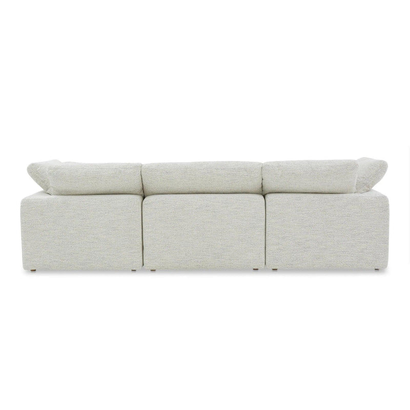 Terra Polyester Fabric and Wood Off-White Modular Sofa Modular Sofas LOOMLAN By Moe's Home