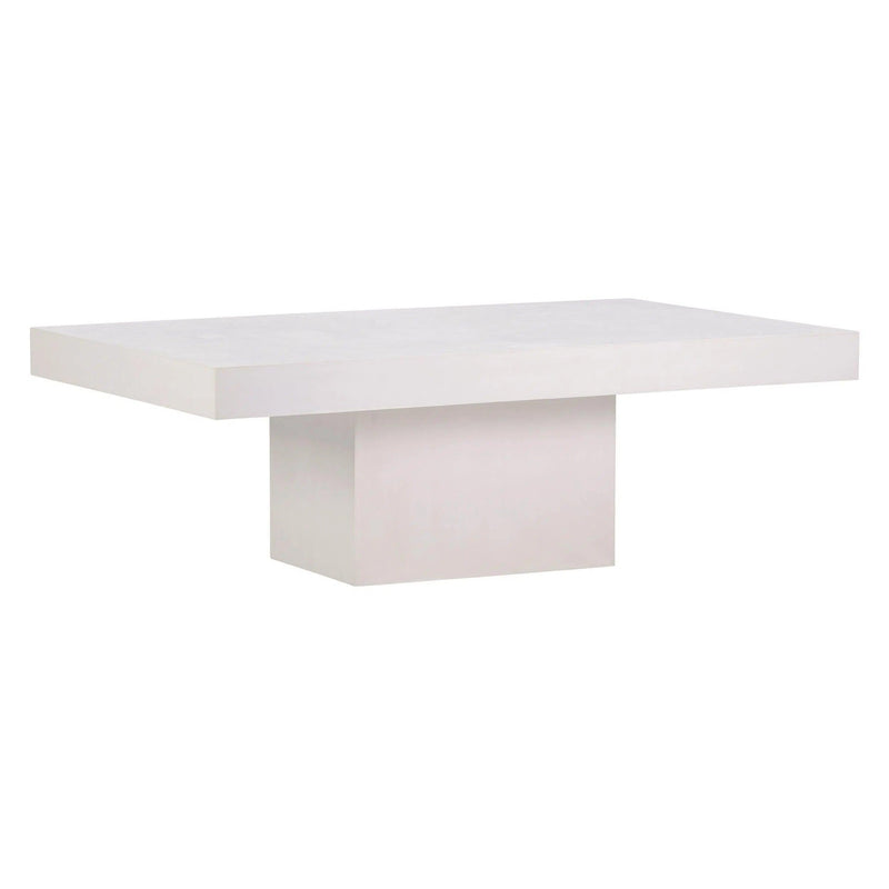 Terrace Concrete Coffee Table - Ivory White Outdoor Coffee Table Outdoor Coffee Tables LOOMLAN By Seasonal Living