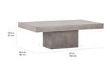 Terrace Concrete Coffee Table - Slate Gray Outdoor Coffee Table Outdoor Coffee Tables LOOMLAN By Seasonal Living