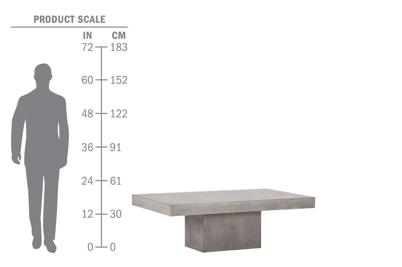 Terrace Concrete Coffee Table - Slate Gray Outdoor Coffee Table Outdoor Coffee Tables LOOMLAN By Seasonal Living