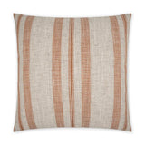 Terracotta Beach Stripes Orange Large Throw Pillow With Insert Throw Pillows LOOMLAN By D.V. Kap