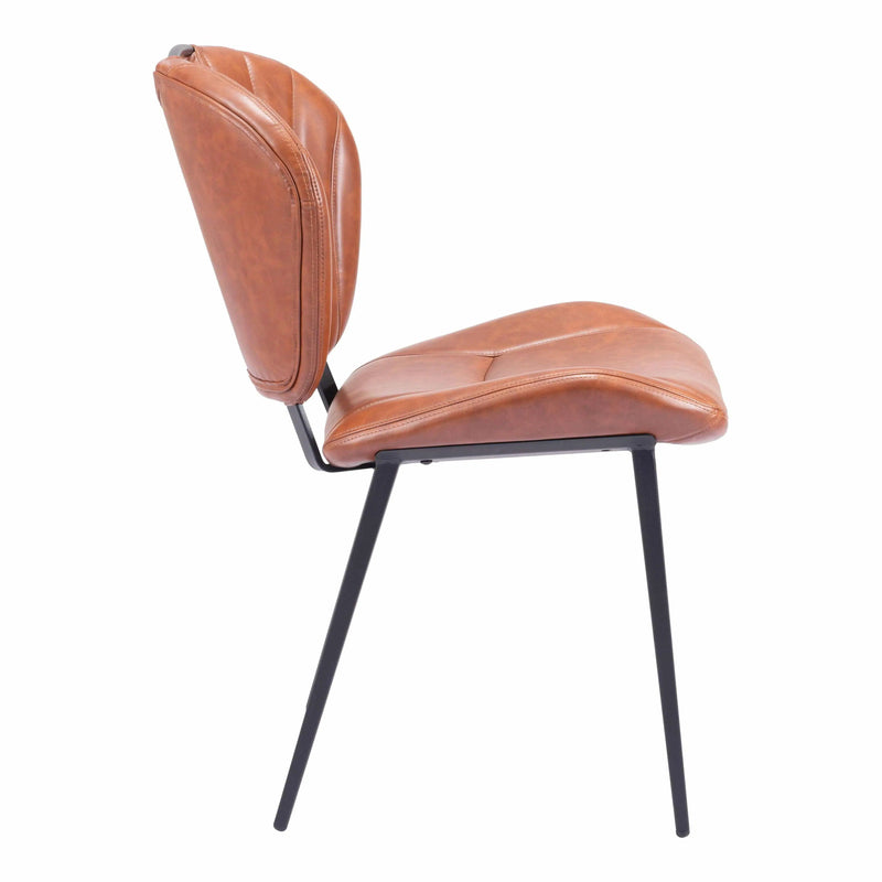 Terrence Dining Chair Vintage Brown Dining Chairs LOOMLAN By Zuo Modern