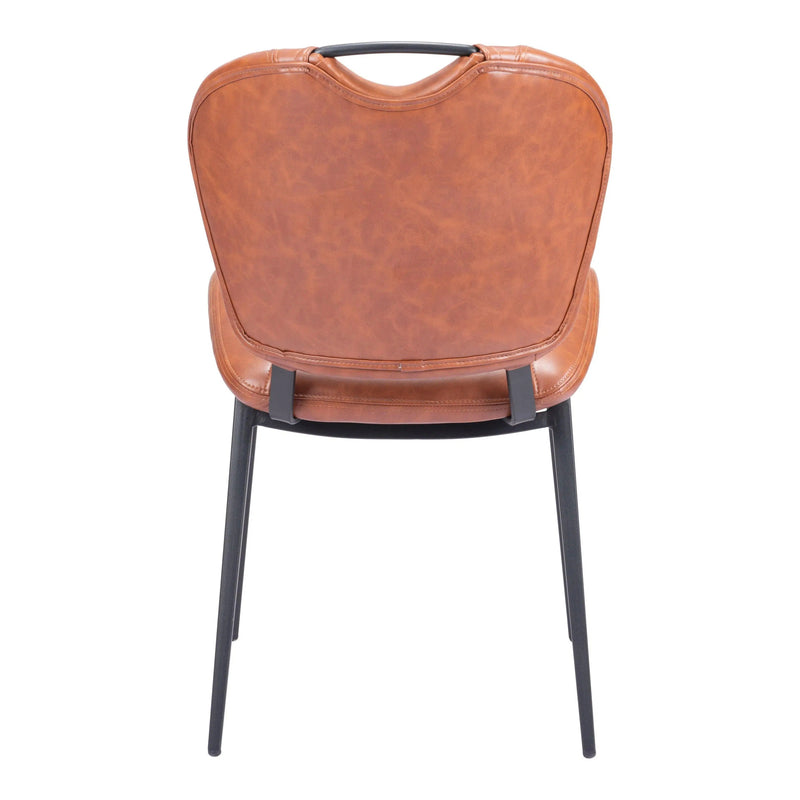 Terrence Dining Chair Vintage Brown Dining Chairs LOOMLAN By Zuo Modern