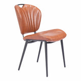 Terrence Dining Chair Vintage Brown Dining Chairs LOOMLAN By Zuo Modern