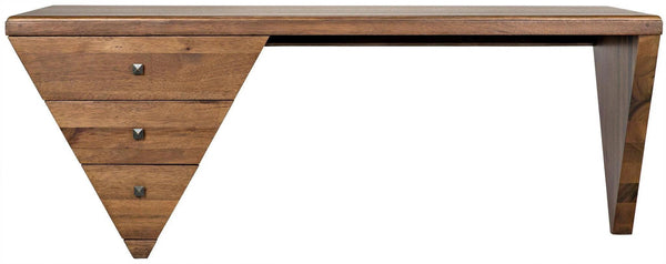 Tetramo Wood Brown Desk Home Office Desks LOOMLAN By Noir