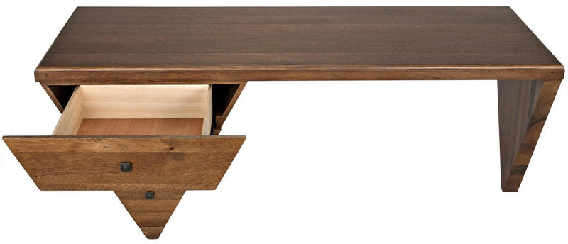 Tetramo Wood Brown Desk Home Office Desks LOOMLAN By Noir