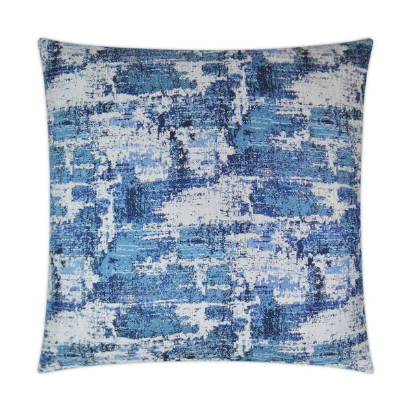 Textural Marine Blue Throw Pillow With Insert Throw Pillows LOOMLAN By D.V. Kap