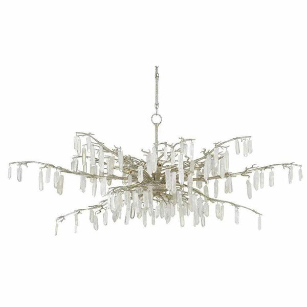 Textured Silver Forest Dawn Chandelier Aviva Stan Collection Chandeliers LOOMLAN By Currey & Co