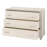 Textures Commode White 3 Drawers Chest Chests LOOMLAN By Sarreid