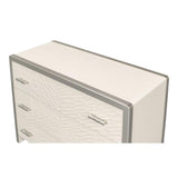 Textures Commode White 3 Drawers Chest Chests LOOMLAN By Sarreid