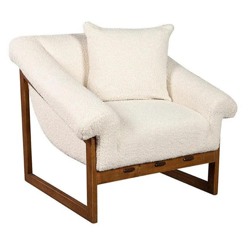 Thatcher White Boucle Accent Chair Accent Chairs LOOMLAN By Furniture Classics