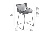 The Dane Dining Counter Chair Set of Two - Grey Outdoor Dining Chairs Outdoor Dining Chairs LOOMLAN By Seasonal Living