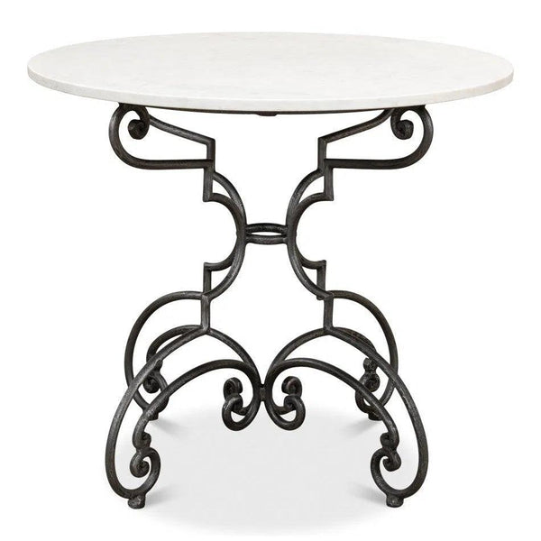 The French Iron And Marble Round Bistro Table Dining Tables LOOMLAN By Sarreid