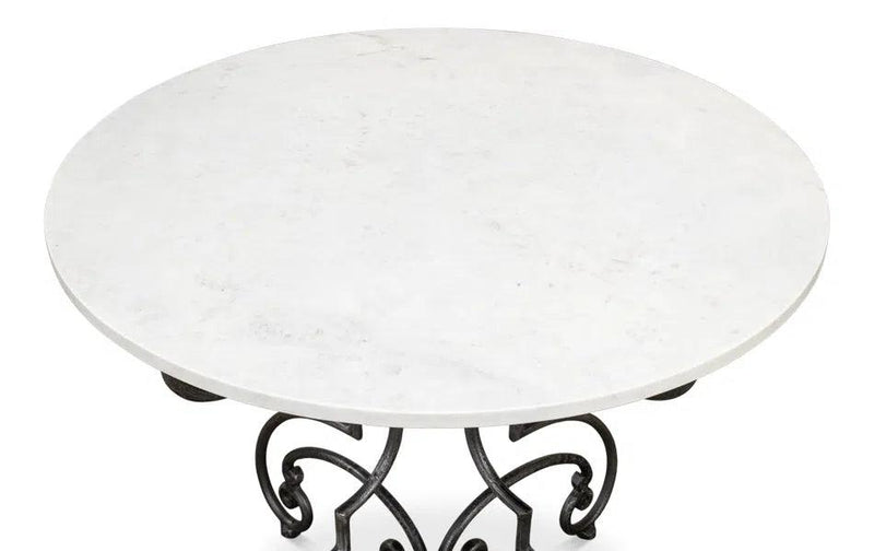 The French Iron And Marble Round Bistro Table Dining Tables LOOMLAN By Sarreid