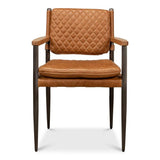 The Harley Chair Quilted Leather Dining Armchair Dining Chairs LOOMLAN By Sarreid