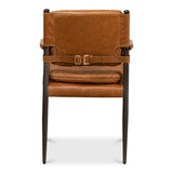 The Harley Chair Quilted Leather Dining Armchair Dining Chairs LOOMLAN By Sarreid