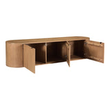 Theo Natural Wood Media Bench TV Stands & Media Centers LOOMLAN By Moe's Home