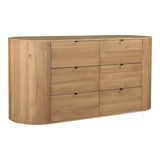 Theo Wood Brown 6 Drawer Dresser Dressers LOOMLAN By Moe's Home