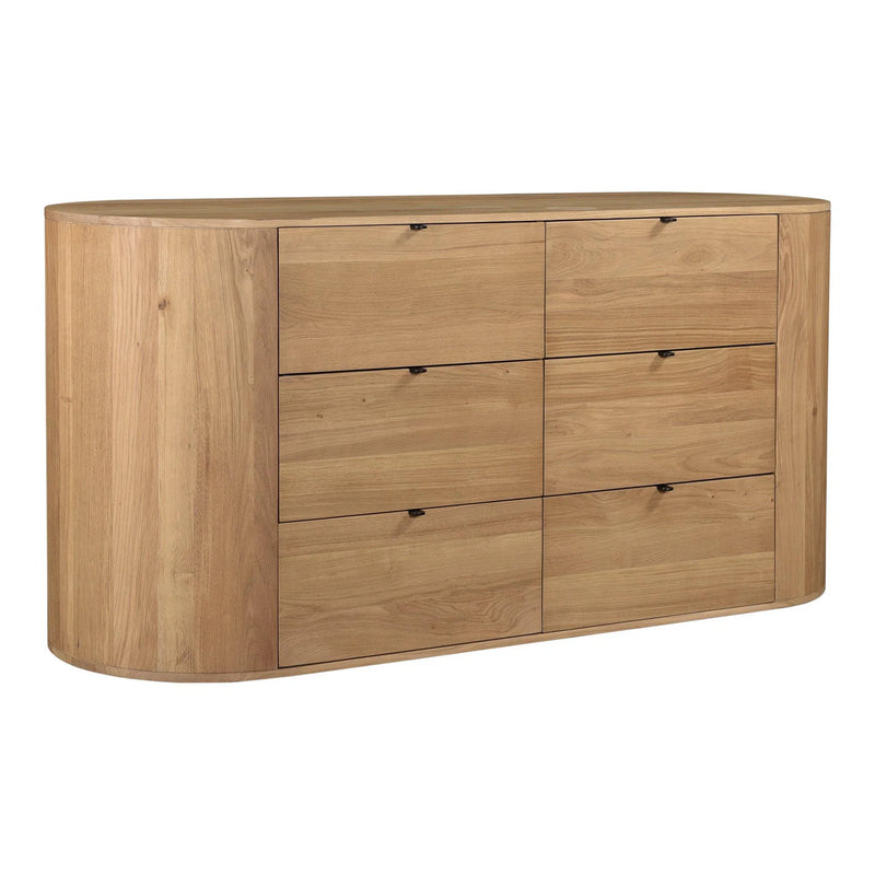 Theo Wood Brown 6 Drawer Dresser Dressers LOOMLAN By Moe's Home