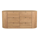 Theo Wood Brown 6 Drawer Dresser Dressers LOOMLAN By Moe's Home