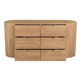 Theo Wood Brown 6 Drawer Dresser Dressers LOOMLAN By Moe's Home