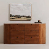 Theo Wood Brown 6 Drawer Dresser Dressers LOOMLAN By Moe's Home