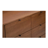 Theo Wood Brown 6 Drawer Dresser Dressers LOOMLAN By Moe's Home