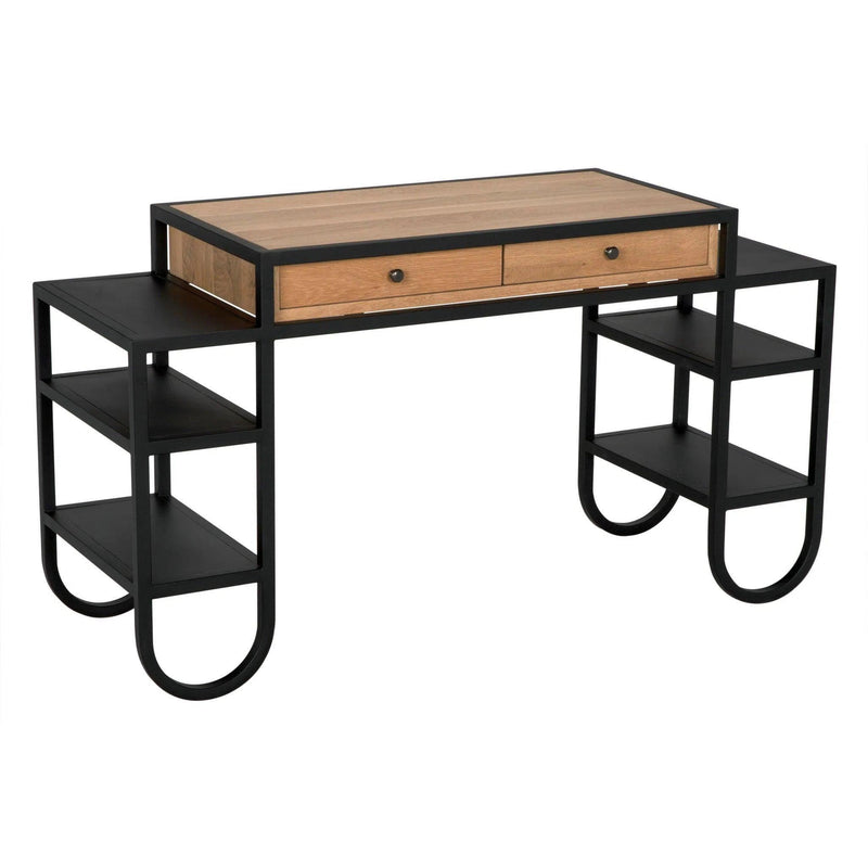 Thomson Wood and Steel Desk Home Office Desks LOOMLAN By Noir