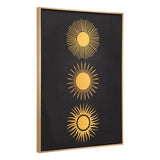 Three Suns Canvas Wall Art Gold & Black Artwork LOOMLAN By Zuo Modern