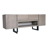 Tiburon Solid Acacia and Iron Grey Media Cabinet TV Stands & Media Centers LOOMLAN By Moe's Home