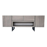 Tiburon Solid Acacia and Iron Grey Media Cabinet TV Stands & Media Centers LOOMLAN By Moe's Home