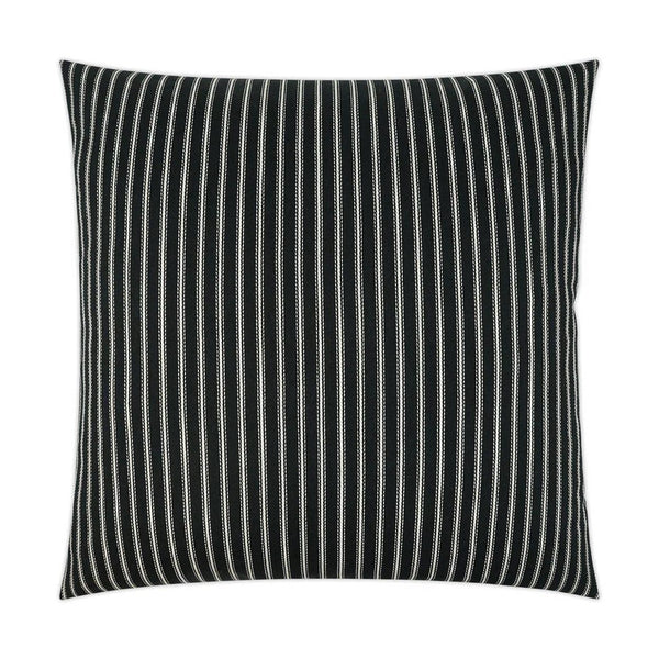 Ticking Black Stripes Black Large Throw Pillow With Insert Throw Pillows LOOMLAN By D.V. Kap