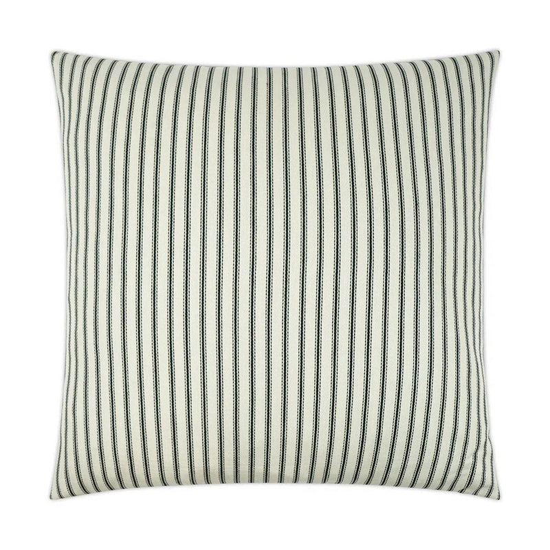 Ticking Farmhouse Stripes White Large Throw Pillow With Insert Throw Pillows LOOMLAN By D.V. Kap