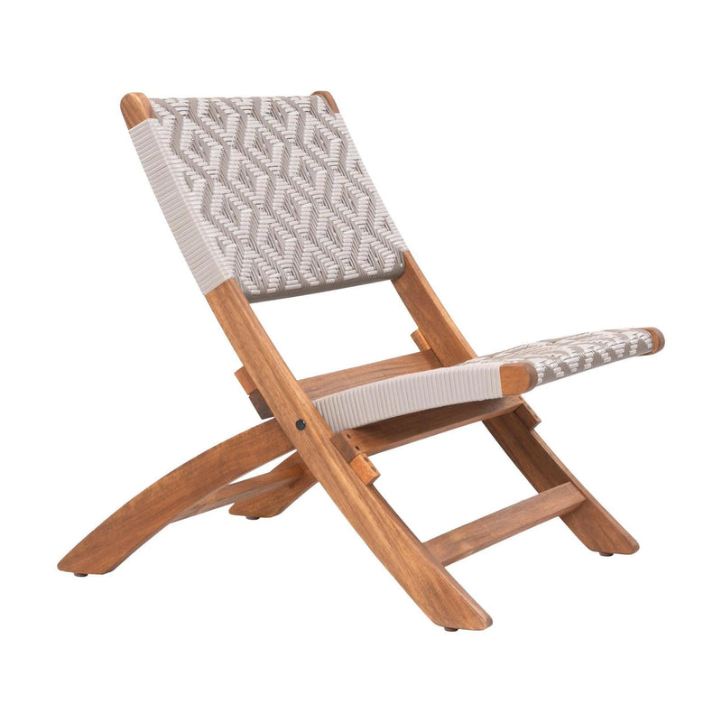 Tide Natural Wood Lounge Chair Outdoor Lounge Chairs LOOMLAN By Zuo Modern