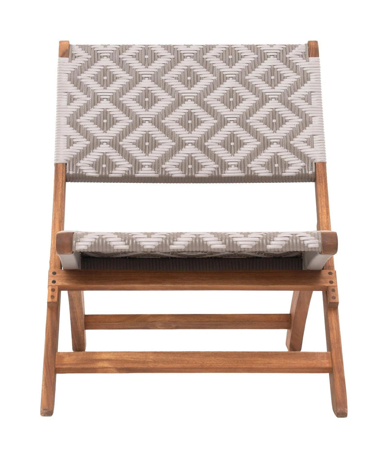 Tide Natural Wood Lounge Chair Outdoor Lounge Chairs LOOMLAN By Zuo Modern