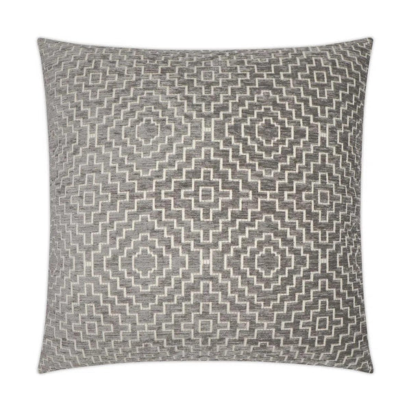 Tile Mushroom Grey Large Throw Pillow With Insert Throw Pillows LOOMLAN By D.V. Kap