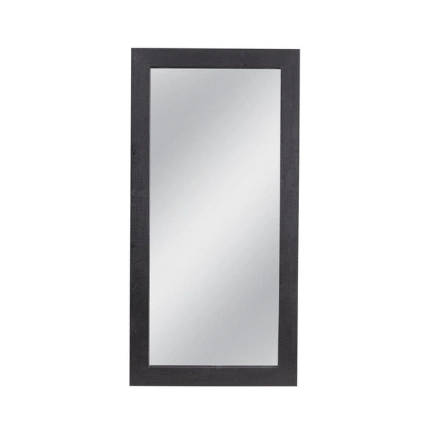 Timely Wood Black Vertical Floor Mirror Floor Mirrors LOOMLAN By Bassett Mirror