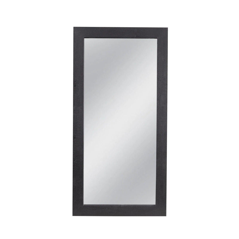 Timely Wood Black Vertical Floor Mirror Floor Mirrors LOOMLAN By Bassett Mirror