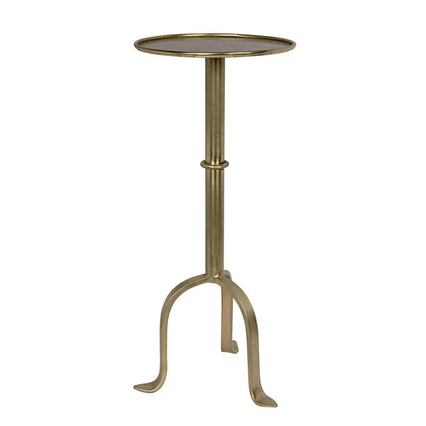 Tini Steel Round Side Table With Brass Finish Side Tables LOOMLAN By Noir