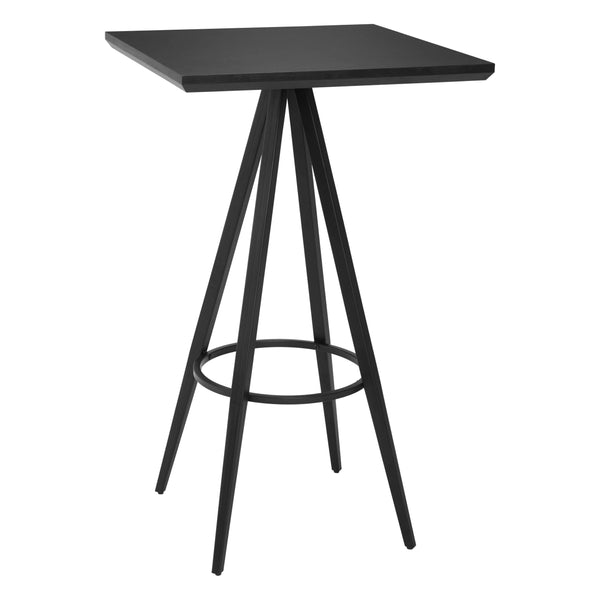 Tinos Wood and Steel Black Square Bar Table Bar Tables LOOMLAN By Zuo Modern